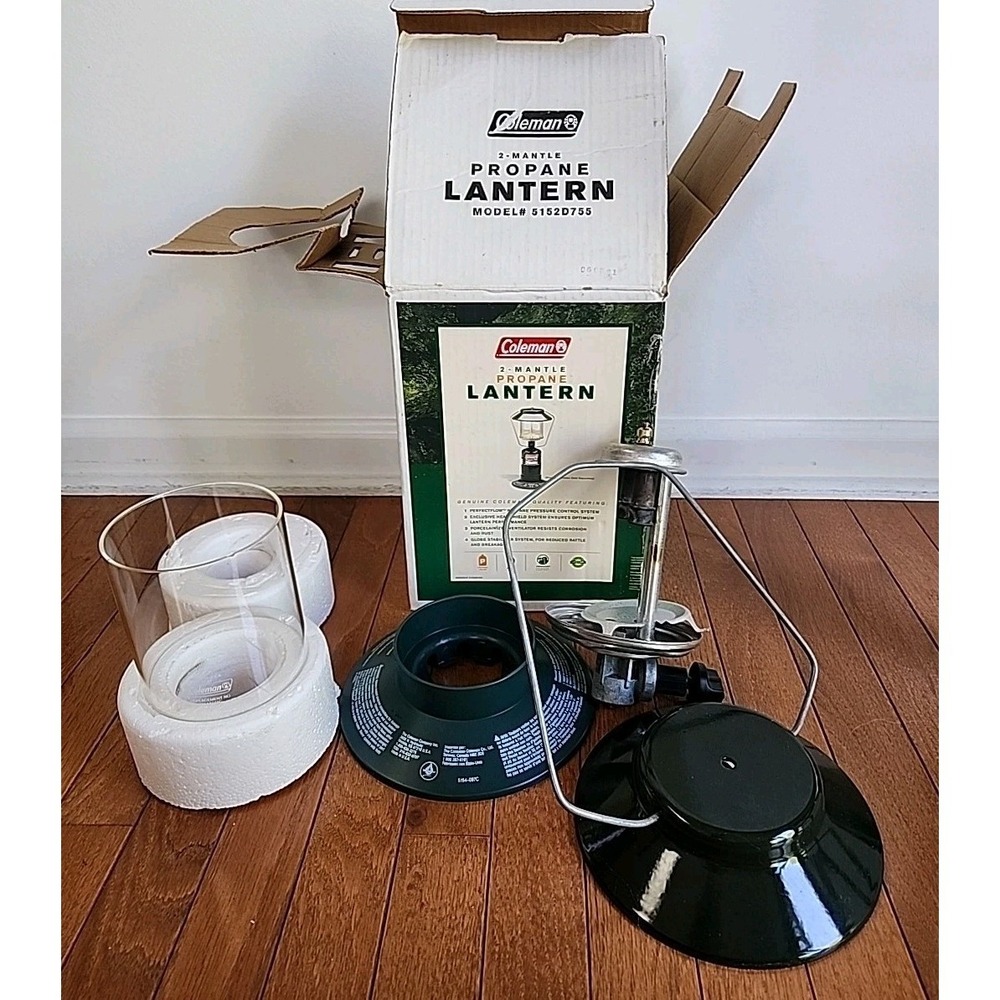 VINTAGE Coleman Two Mantle Propane Camping Lantern MODEL - 5152D755 In Box EUC
